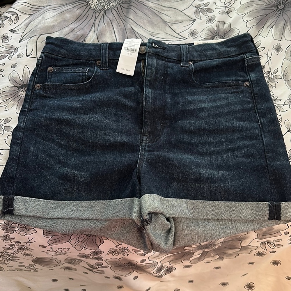 Dark wash jean shorts